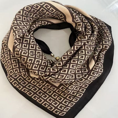 Women's Magnetic Buckle High-grade Silk Cotton Elegant Scarfs