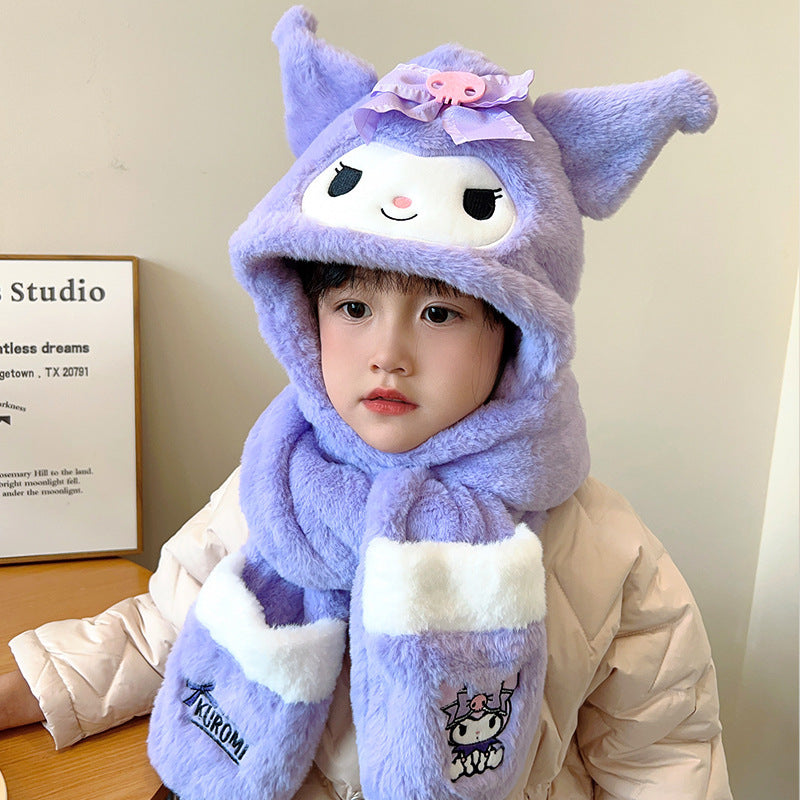 Children's Unicorn Hat Three-in-one Winter Warm Scarfs Kids' Headwear