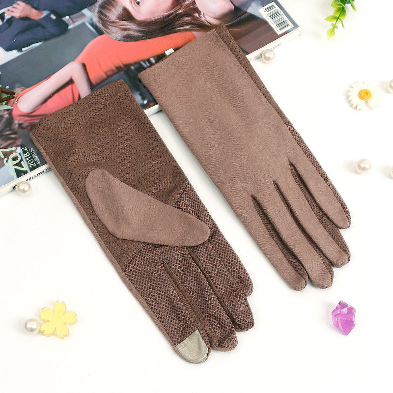 Women's Type Sunscreen Driving Biking Bear Cloth Gloves