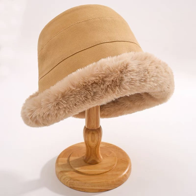 Women's Plush Fisherman Hat Thickened Curling Fur Mongolian Hats & Caps