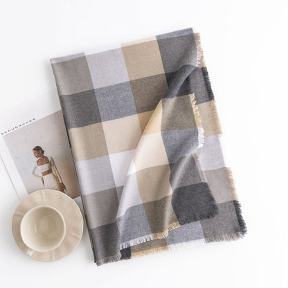 Sweet Color Plaid Winter Chessboard Artificial Cashmere Korean Style Scarfs