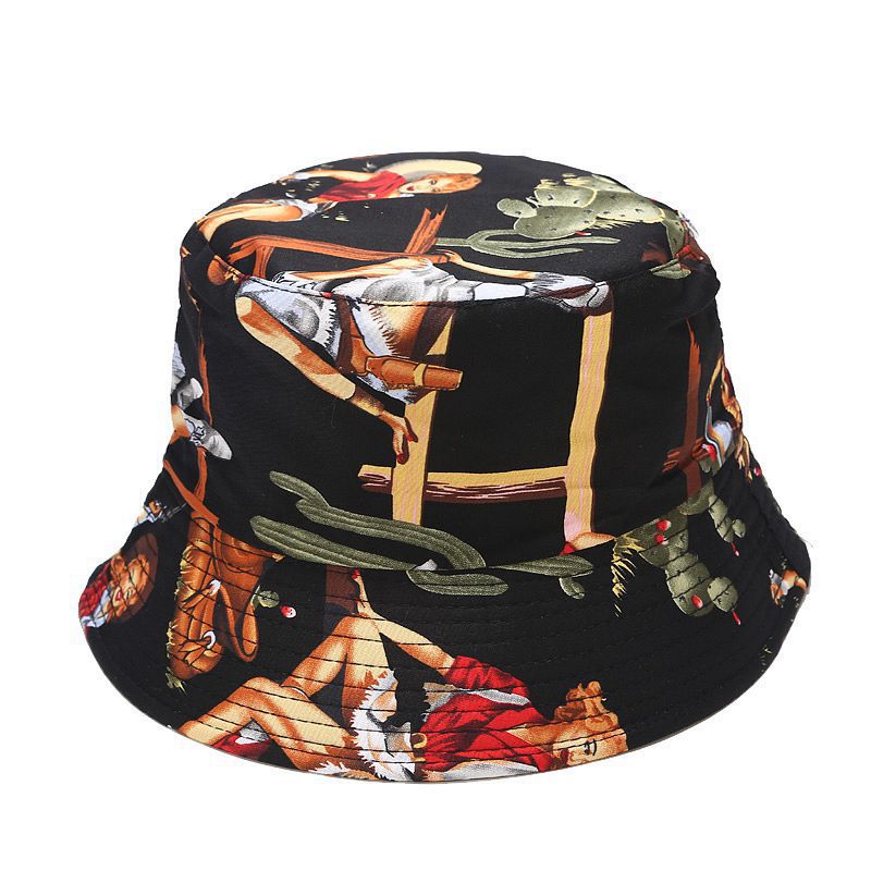 Women's Printed Double-sided Sun Summer Outdoor Travel Hats & Caps