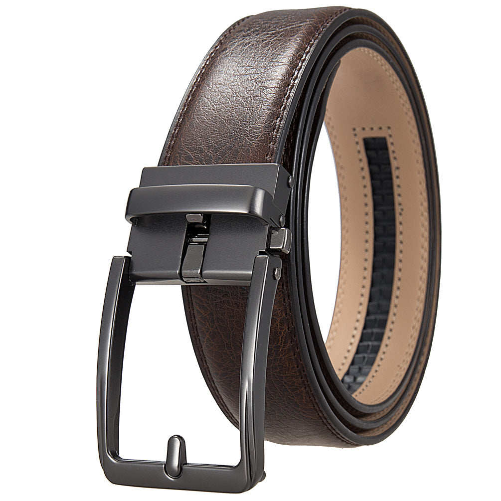 Men's Creative Automatic Buckle Split Leather Belts