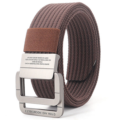 Men's Alloy Double Buckle Korean Weaving Nylon Belts