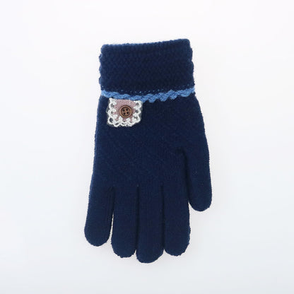 Women's & Children's Winter Jacquard Finger Outdoor Knitted Warm Gloves