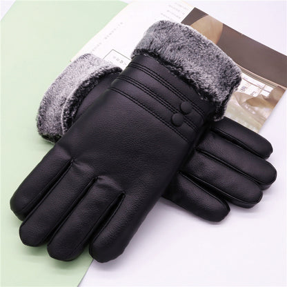 Men's Faux Deerskin Cotton Winter Warm Veet Padded Gloves