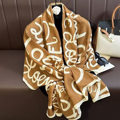 Broadcast Korean Style Printed Cotton Linen Classic Scarfs