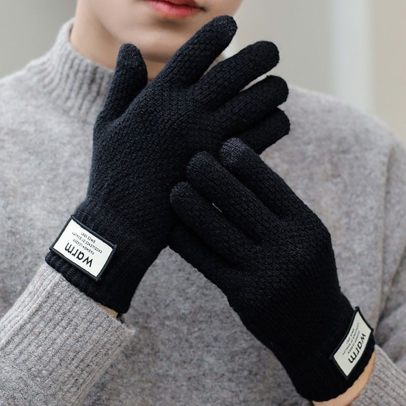 Men's Korean Cute Five Finger Touch Screen Gloves