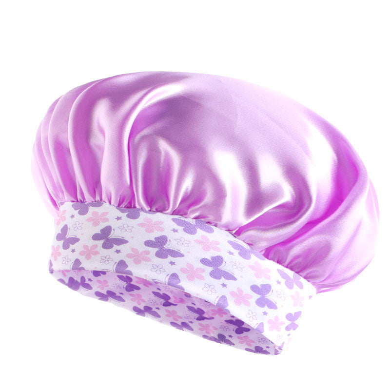 Children's Printed Wide-brimmed Headband Satin Round Nightcap Kids' Headwear