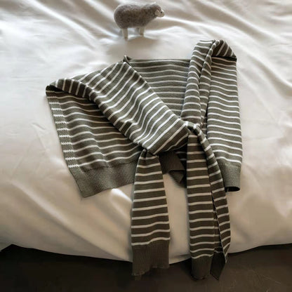 Women's Korean Outerwear Decorative Striped Shawl Autumn Scarfs