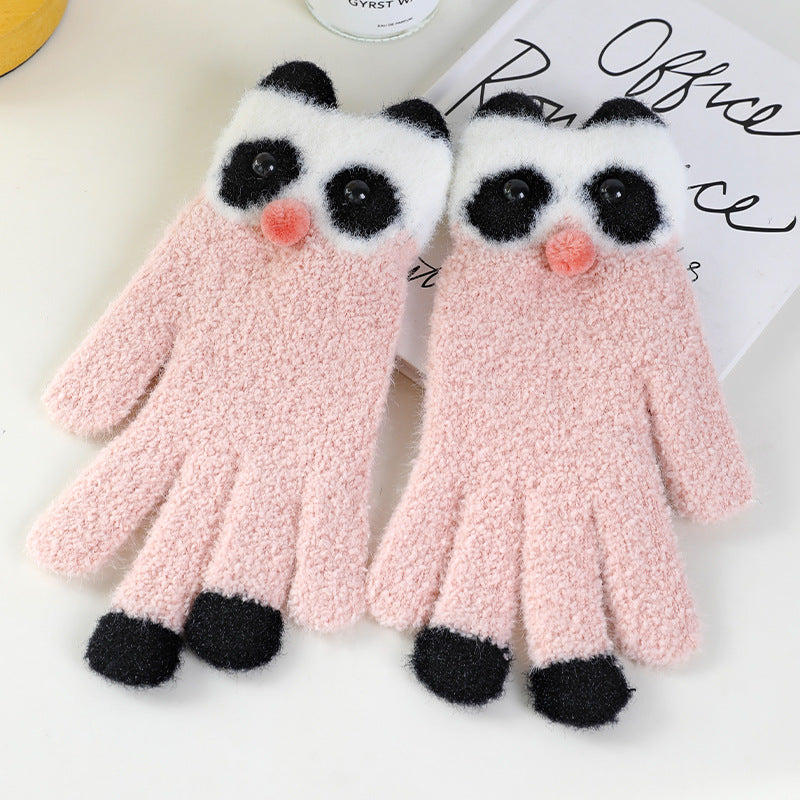 Cute Fleece-lined Thickened Warm Road Bike Gloves