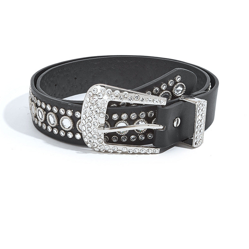 Diamond Band Punk Rivet Rhinestone Hip Hop Belts