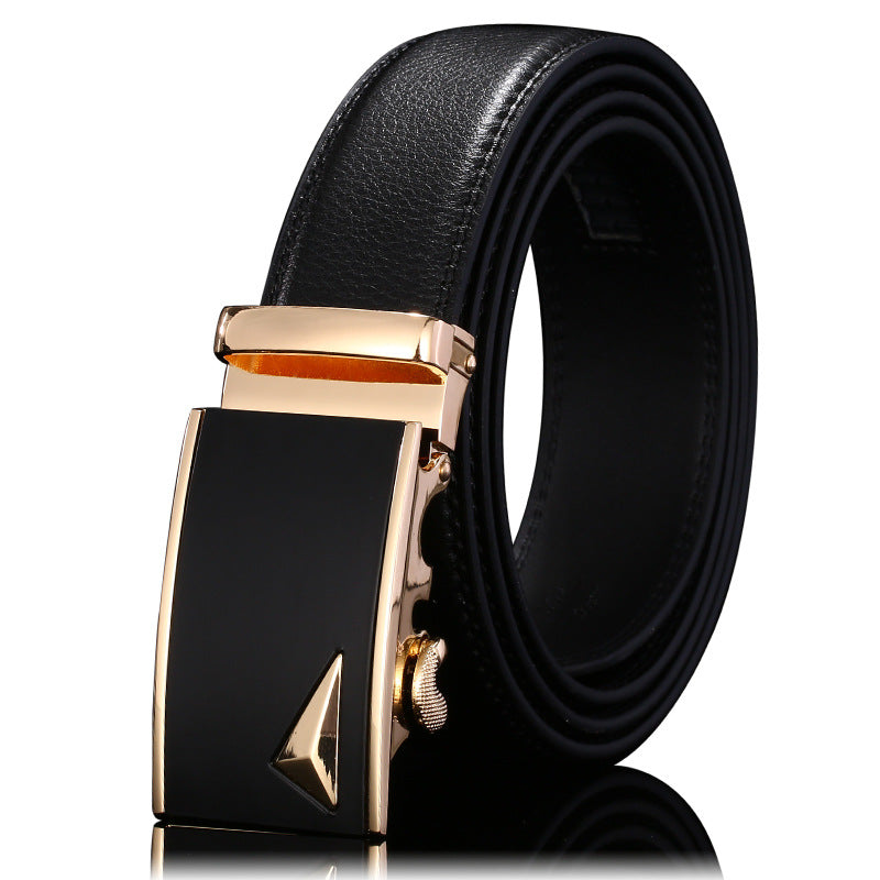 Men's Leather Automatic Buckle Cowhide Business Pant Belts