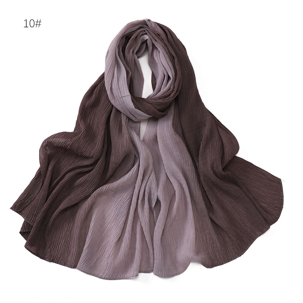 Women's Fashion Travel Gradient Color Pleated Composite Scarfs