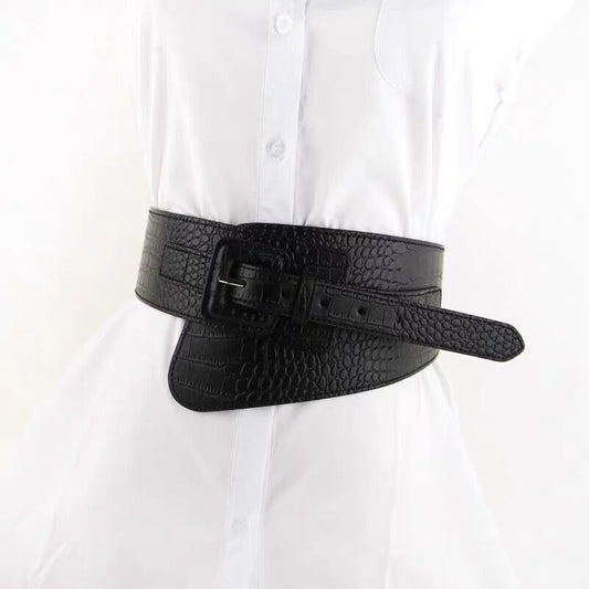 Women's Wide Elastic Waist Seal Match With Coat Belts