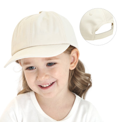 Children's Baseball Outdoor Leisure Peaked Solid Color Curved Brim Kids' Headwear