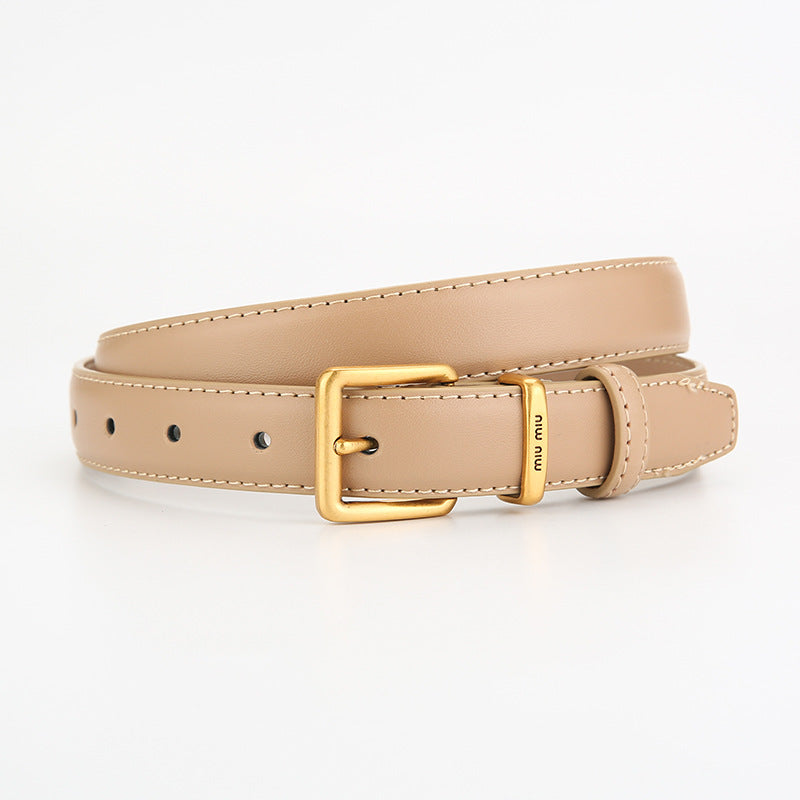 Women's Distressed Bronze Genuine Leather Unisex High Belts