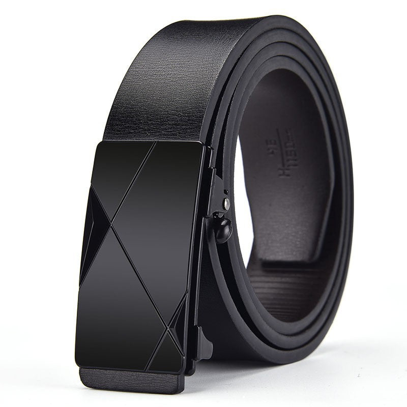 Men's Leather Toothless Automatic Buckle Decoration Trendy Fashion Belts