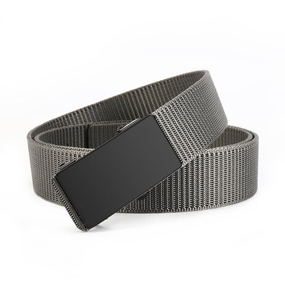 Men's Canvas Woven Toothless Automatic Buckle Casual Belts