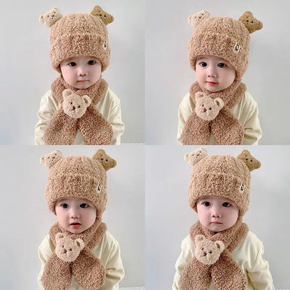 Children's Hat Cute Super Ear Protection Integrated Woolen Kids' Headwear