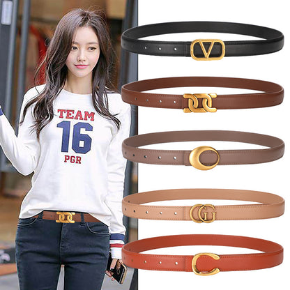 Women's Simple Decoration With Dress Jeans Genuine Belts