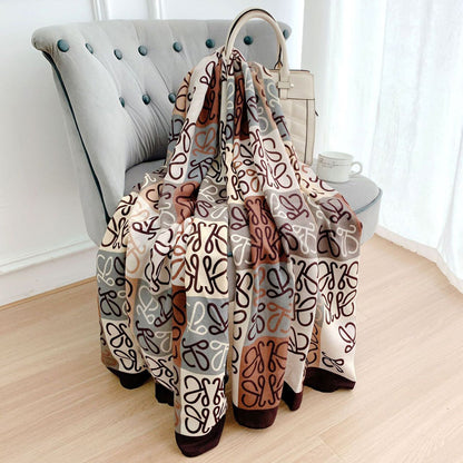 Broadcast Korean Style Printed Cotton Linen Classic Scarfs