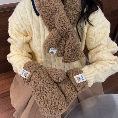 Plush Cute Korean Style Mittens Thickened Gloves