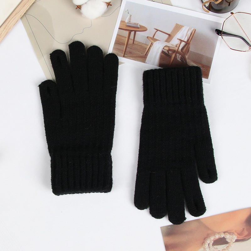 Women's Korean Minority Simple Solid Color Sweet Girly Gloves