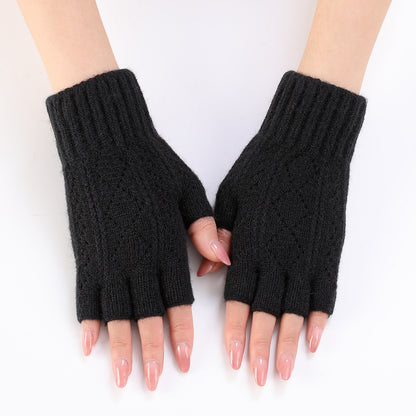 Women's Finger Arm Sleeve Knitted Wool Keep Warm Wristband Gloves