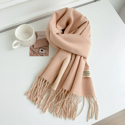 Women's Korean Style Double-sided Long Warm Fashionable Scarfs