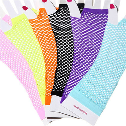 Women's Creative Style Nylon Long Half Finger Sexy Gloves