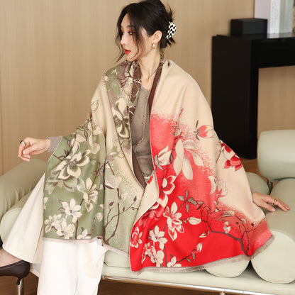 Women's Outer Wear High-grade Shawl Blanket Office Scarfs