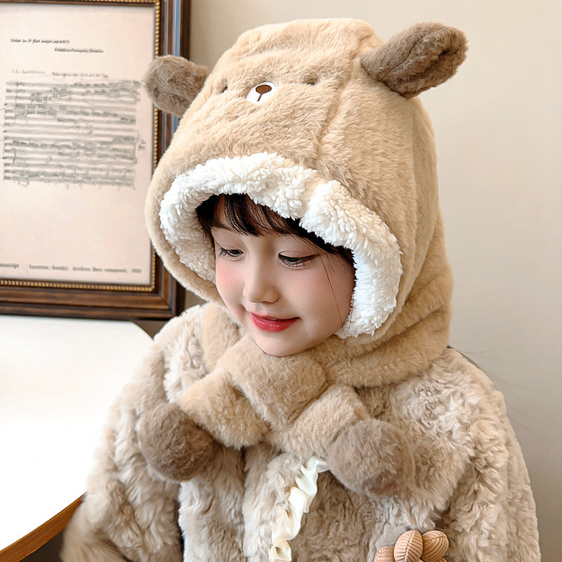 Children's Winter Fleece Lined Padded Warm Keeping Windproof Earflaps Boys Kids' Headwear