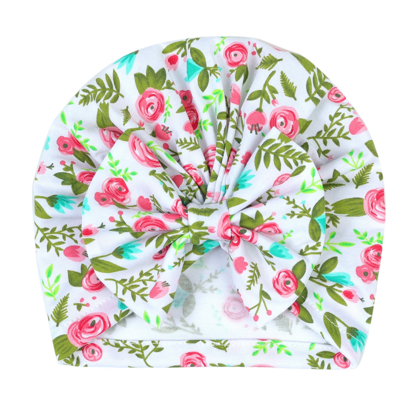 Floral Bow Beanie Windproof Warm Donut Kids' Headwear