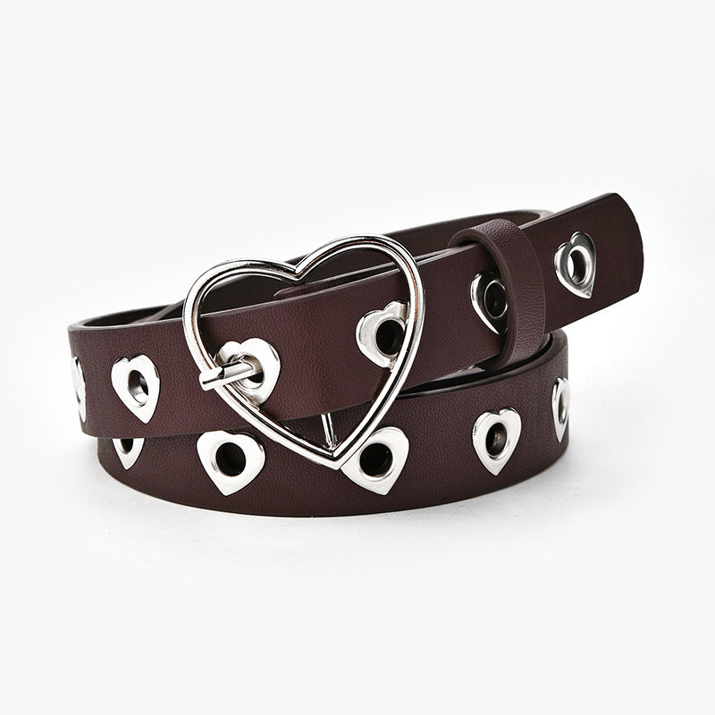 Women's Heart Buckle Decoration Jeans Fashion Heart-shaped Belts