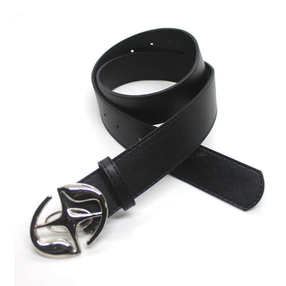 Women's & Men's Korean Style Retro Fashion Pure Black Belts