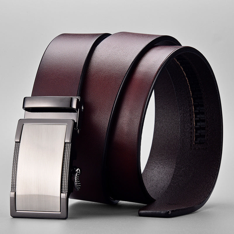 Men's Business Cowhide Automatic Buckle Private Belts