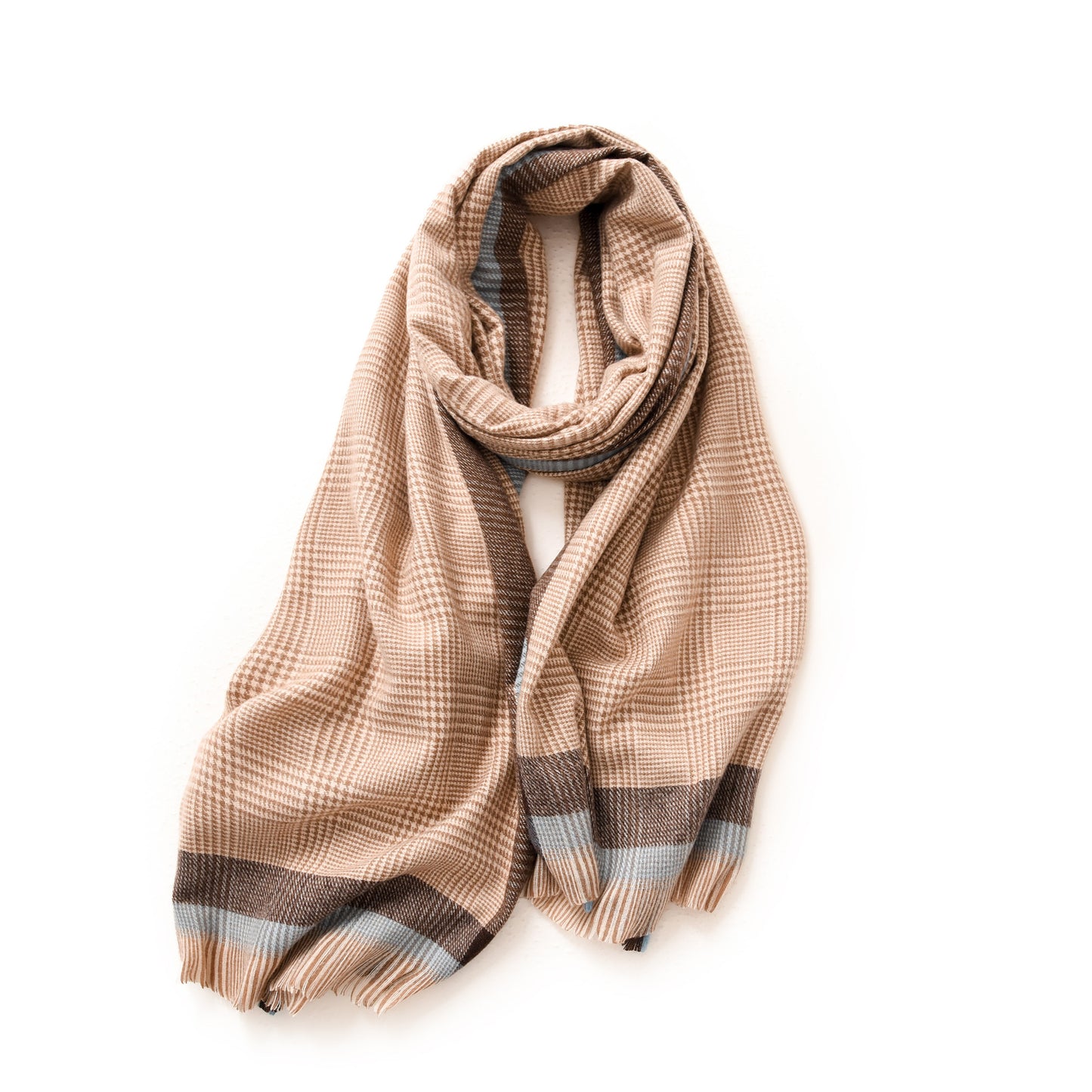 Women's Silk Pleasure Border Check Printed Shawl Scarfs