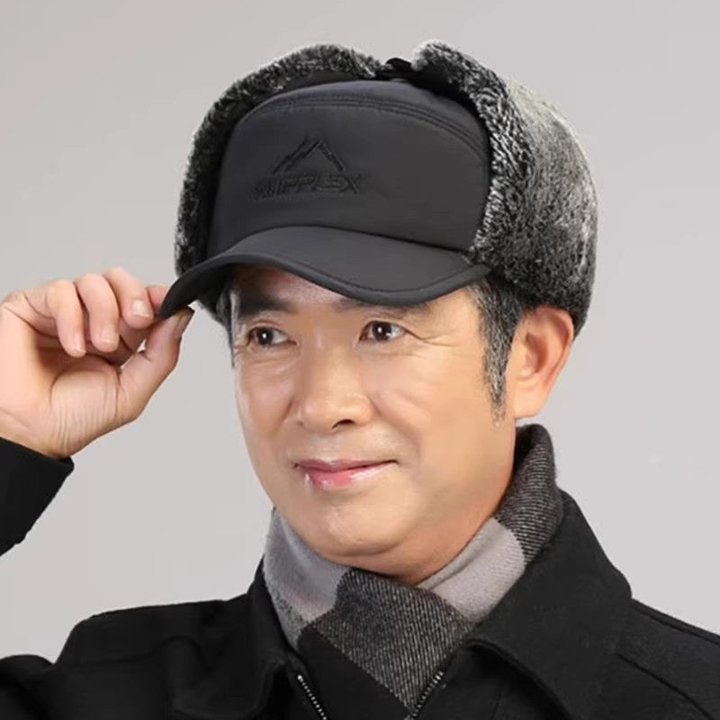 Men's Winter Hat Fleece Thickened Earflaps Warm Hats & Caps