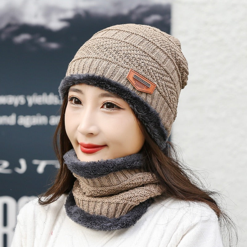 Women's & Men's Knitted Hat Fleece-lined Warm Integrated With Thick Hats & Caps