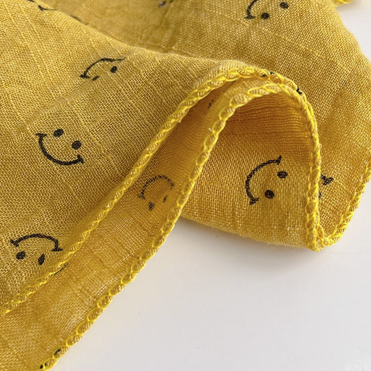 Women's & Men's Smiley Face Cotton Linen Thin Kerchief Scarfs