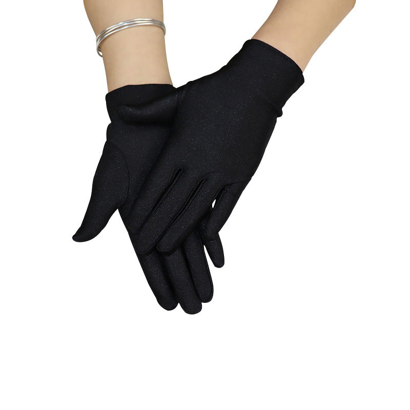 Women's & Men's Etiquette Thin Stretch Dance Driving Black Gloves