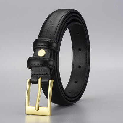 Women's Golden Pin Buckle Leather Fresh Cartoon Classic Style Niche Belts