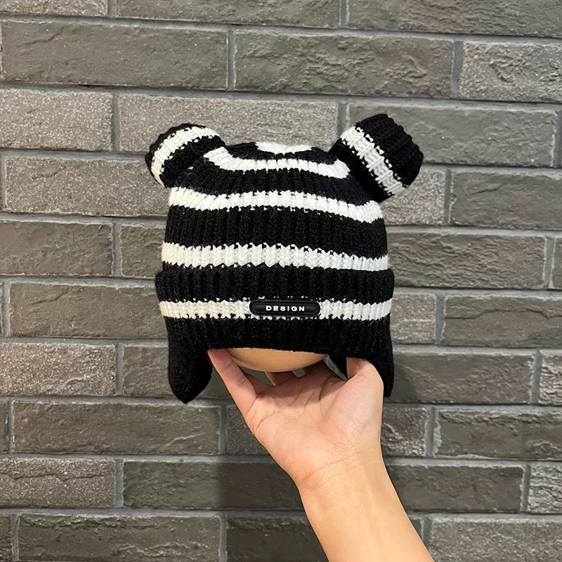 Winter Korean Style Boys Plush Bonnet Knitted Kids' Headwear