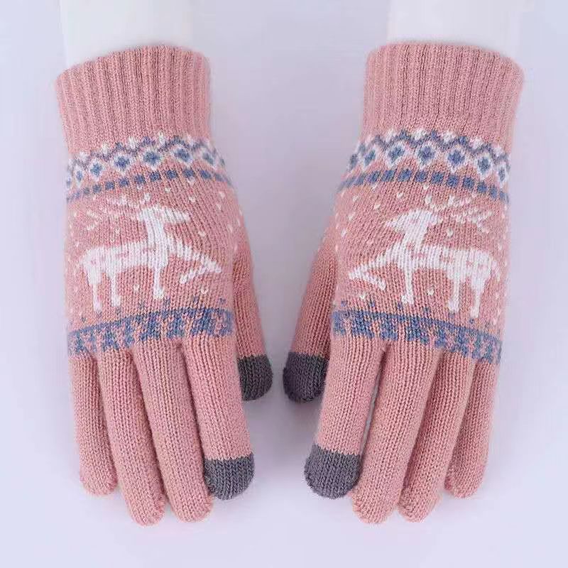 Women's & Men's Winter Warm Touch Screen Riding Christmas Deer Gloves