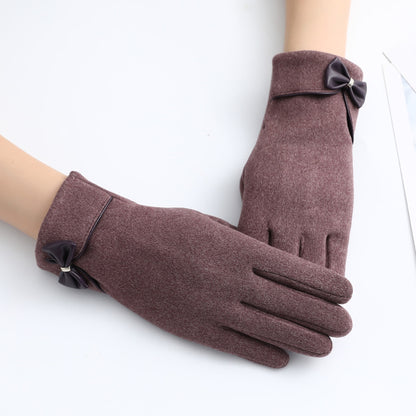 Women's Winter Driving Warm Fleece-lined Riding Windproof Touch Screen Gloves