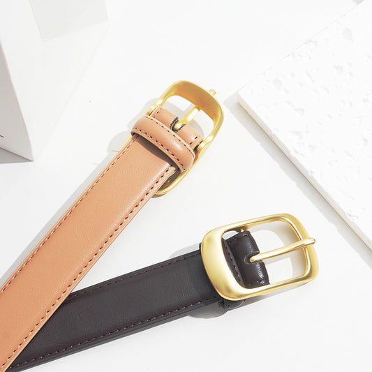 Women's Leather Versatile Pin Buckle Fashion Decoration Belts