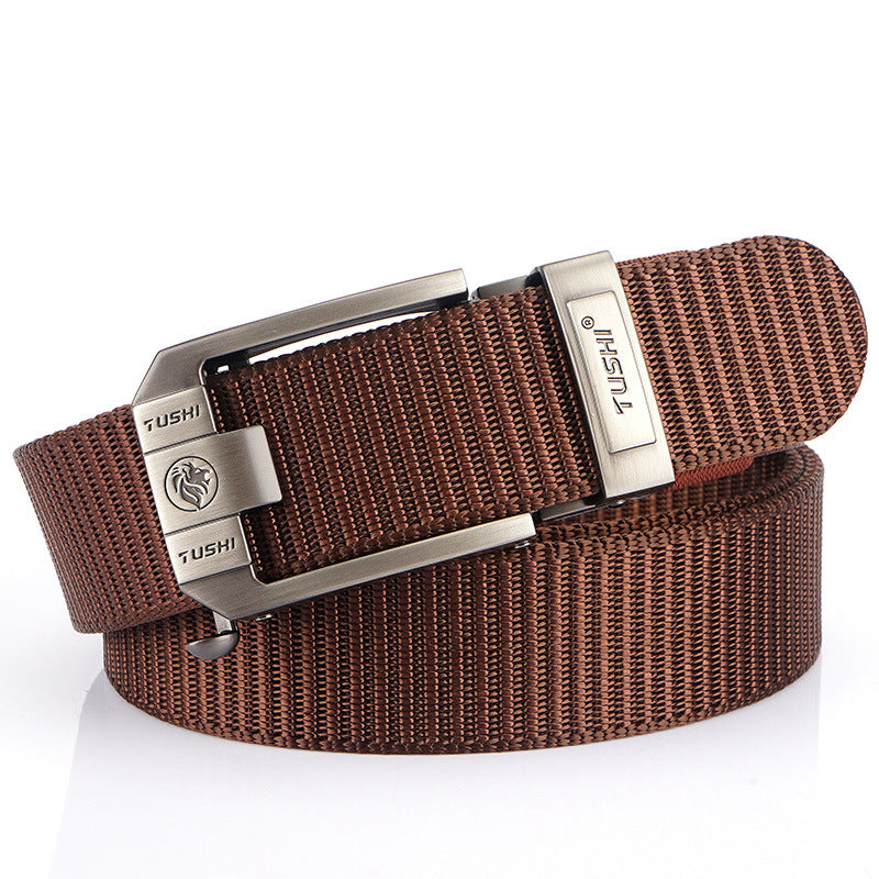 Toothless Automatic Buckle Woven Thick Nylon Canvas Belts