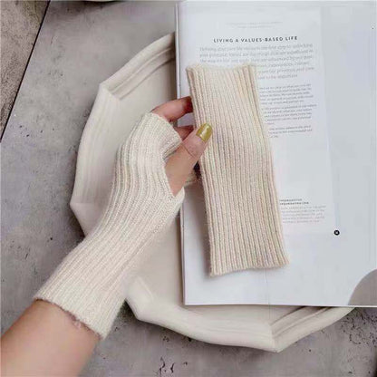 Half Finger Wool Knitted Fashion Keyboard Gloves