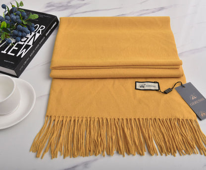 Women's Pilling Ge Solid Color Cashmere Thick Soft Wool Scarfs